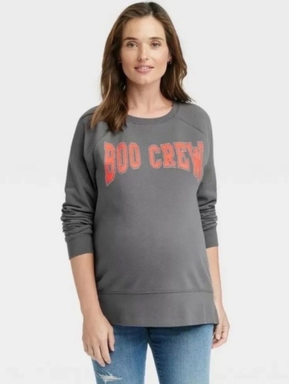 Isabel Maternity by Ingrid & Isabel | Graphic 'Boo Crew' Grey Sweatshirt